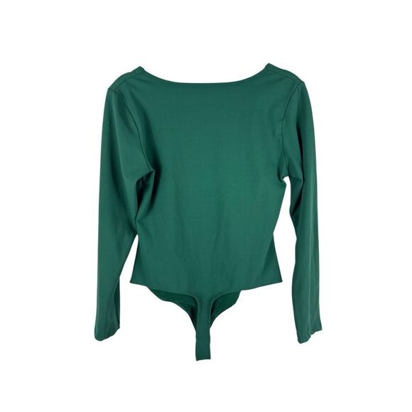 Nordstrom Green Square Neck Bodysuit- size M - Picture 2 of 4